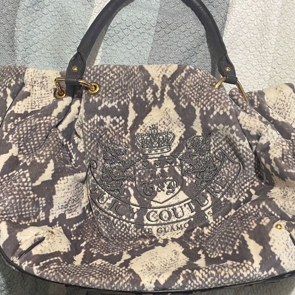 Juicy Couture Black and Cream Tote Bag